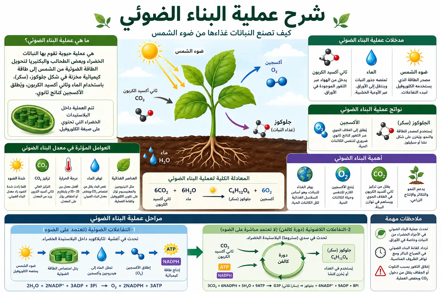 شرح عملية البناء الضوئي